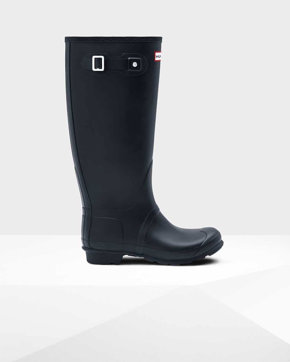 Womens Hunter Original Tall Wide Leg Rain Boots Navy | XJYQFV-680